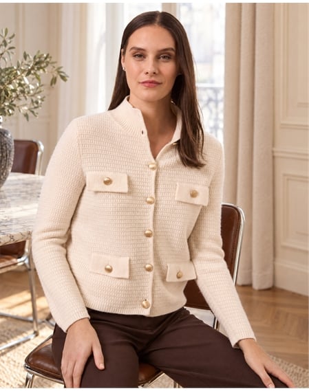 Wool Cashmere Textured Jacket