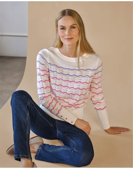 Cotton Wool Zig Zag Stripe Sweater