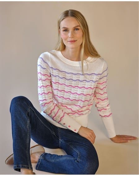 Cotton Wool Zig Zag Stripe Sweater