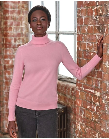 Womens Cashmere Polo Neck Sweater