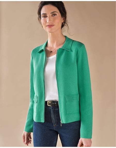 Wool Blend Milano Zip Jacket