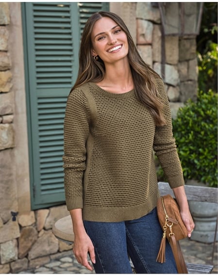 Cotton Mesh Boat Neck