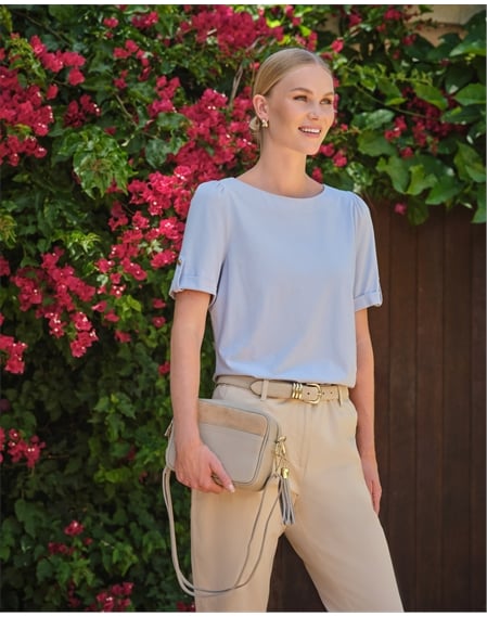 Button Tab Sleeve Tee