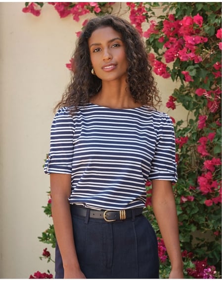 Button Tab Sleeve Tee