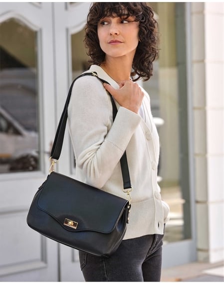 Soft Leather Bag With Twist Clasp