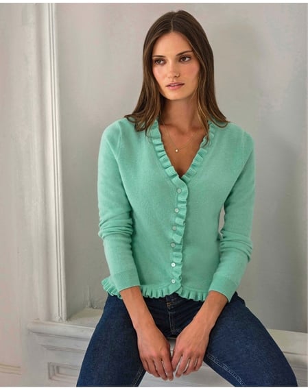 Cashmere Ruffle Cardigan