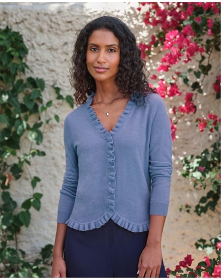 Cashmere Ruffle Cardigan