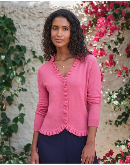 Cashmere Ruffle Cardigan
