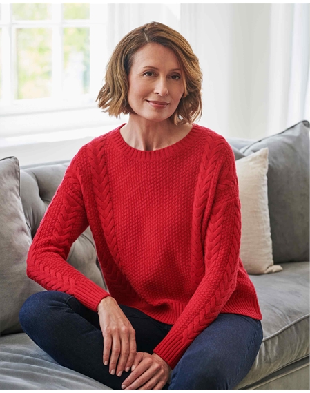 Wool Cashmere Cable Sweater