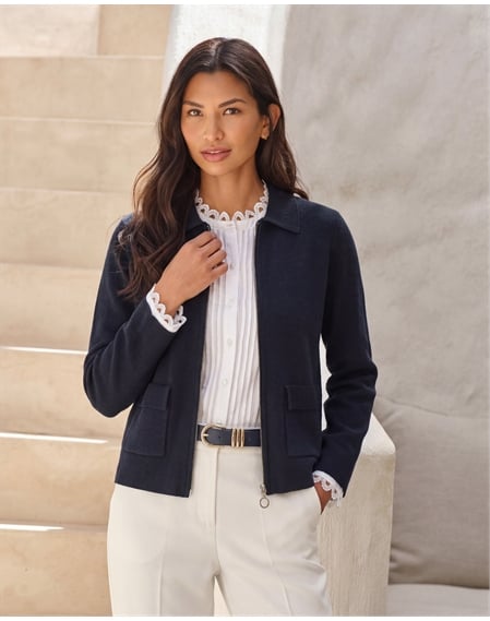 Wool Blend Milano Zip Jacket