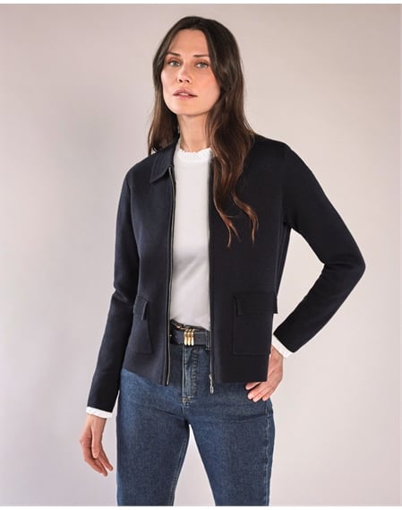 Wool Blend Milano Zip Jacket