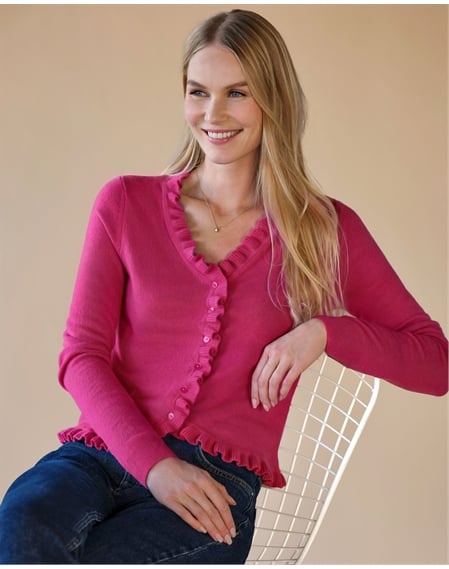 Cashmere Ruffle Cardigan