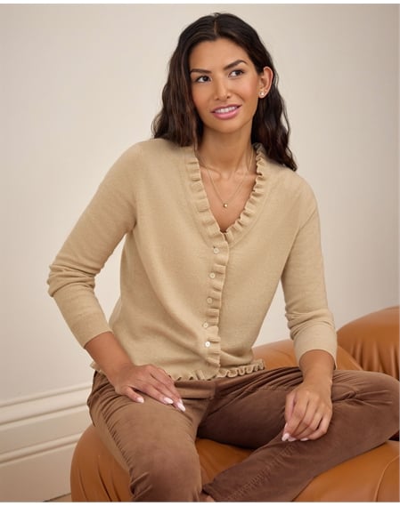 Cashmere Ruffle Cardigan