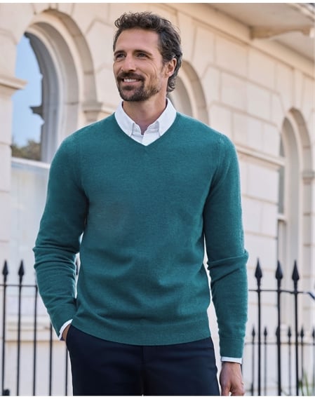 Mens Cashmere V Sweater