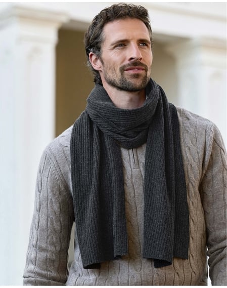 Mens Pure Cashmere Scarf