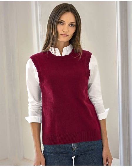 Wool Cashmere Scalloped Tank