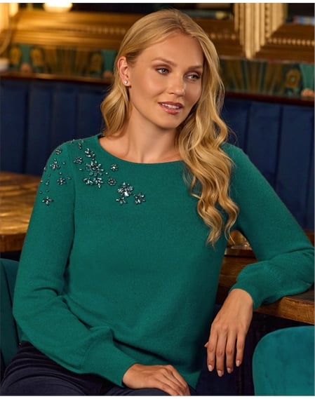Wool Cashmere Jewel Sweater