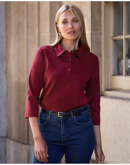 Jersey Polo Top