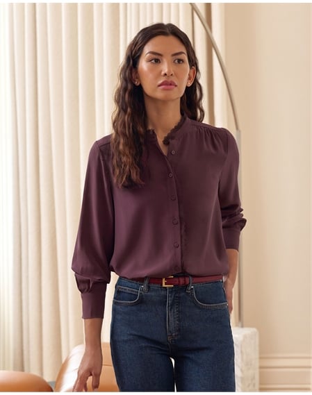 Silk Lace Frill Shirt