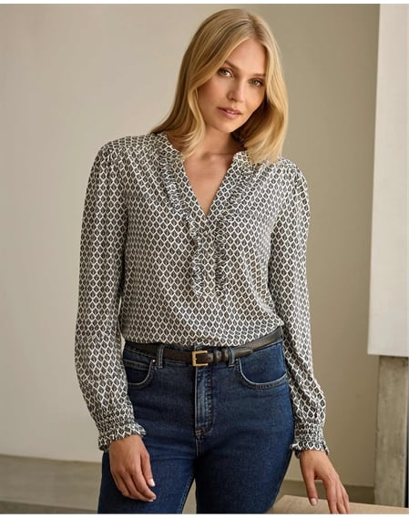 Frill Button Blouse