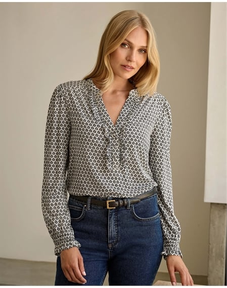 Frill Button Blouse