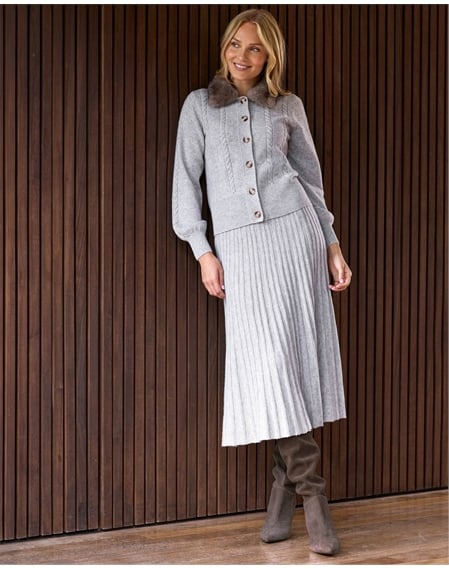 Cashmere Blend Flared Skirt