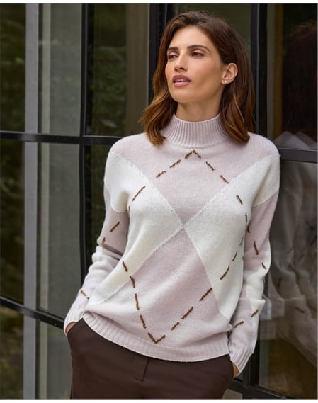 Wool Cashmere Lofty Argyle Sweater