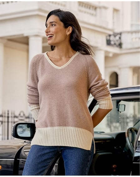 Cashmere Lofty V Neck Sweater