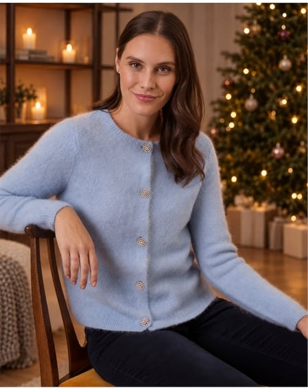 Alpaca Wool Brushed Cardigan