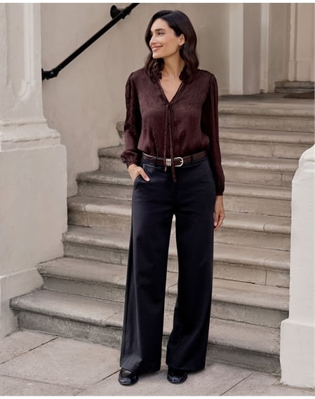 Tailored Compact Stretch Slim Wide Trouser