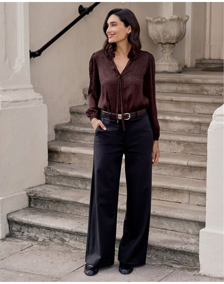 Tailored Compact Stretch Slim Wide Trouser