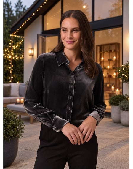 Pure Silk Velvet Shirt