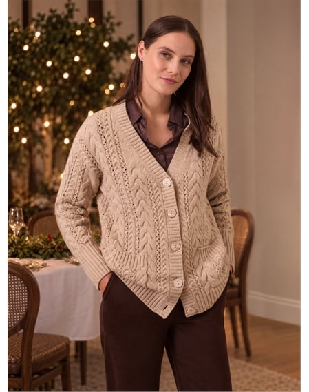 Luxe Cashmere Cable Cardigan