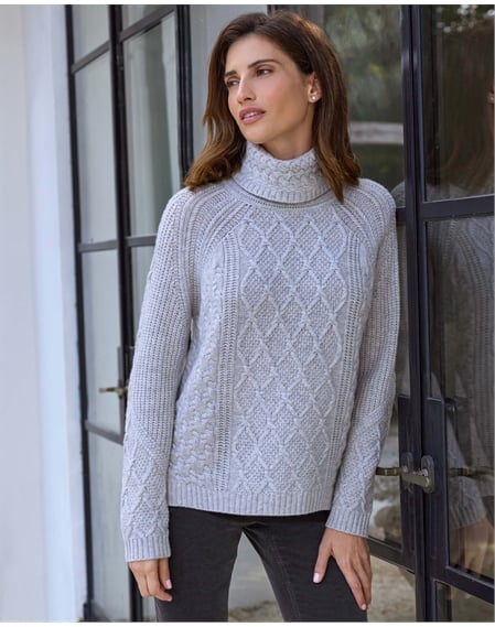 Wool Cashmere Luxe Cable Sweater