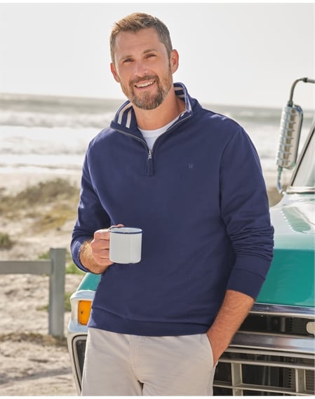 Cotton Half Zip Sweater