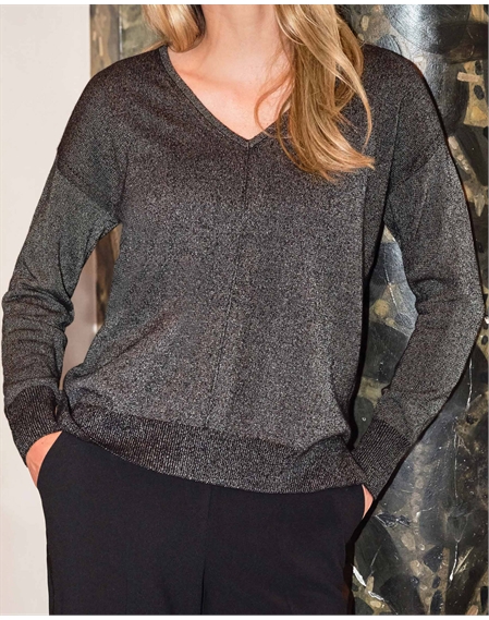 Wool Cashmere Metallic Sweater