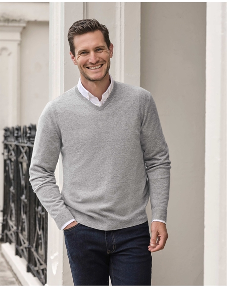 Mens Cashmere V Sweater