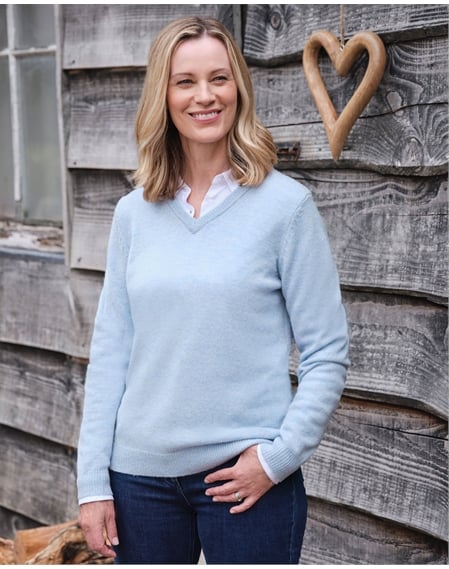 Womens Lambswool V Neck Sweater