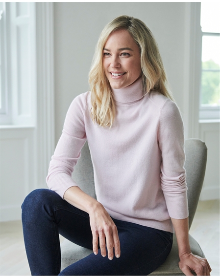 RRP £125 Oyster Pure Collection Cashmere Roll Neck Sweater