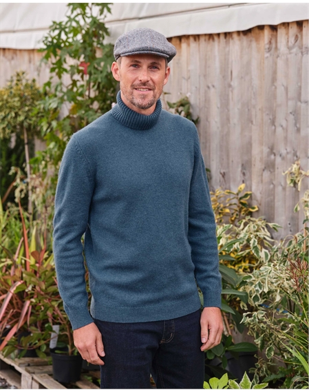 Mens Lambswool Turtle Neck Sweater