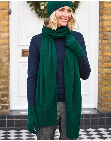 lime green hat and scarf set