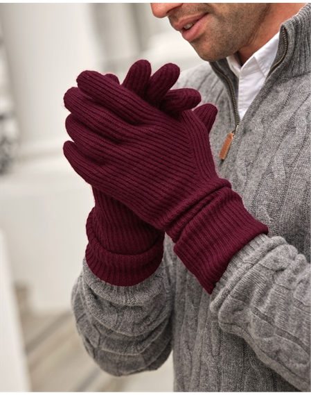 Handschuhe mit Rippenmuster für Herren