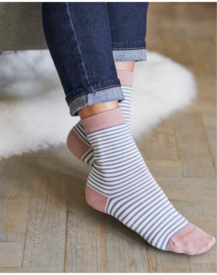 Womens Stripe Pima Cotton Socks