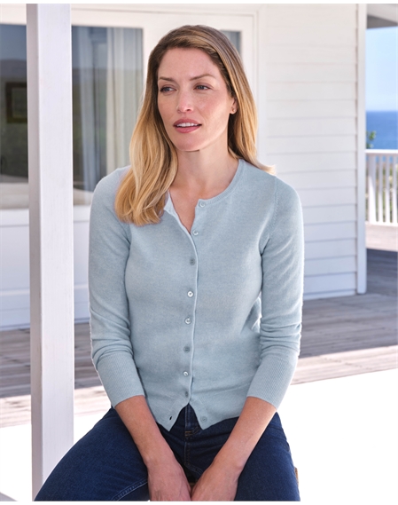 Washable Cashmere Shrunken Cardigan in Navy exclusive at The Shoe Hive