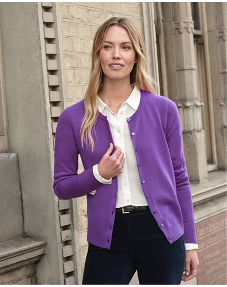 Cashmere Crew Neck Cardigan