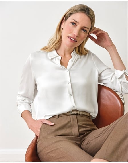 Sand Washed Pure Silk Satin Blouse