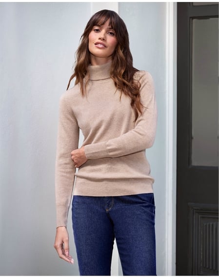 Womens Cashmere Turtle Neck Sweater