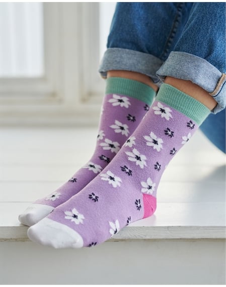 Womens Bamboo Floral Sock