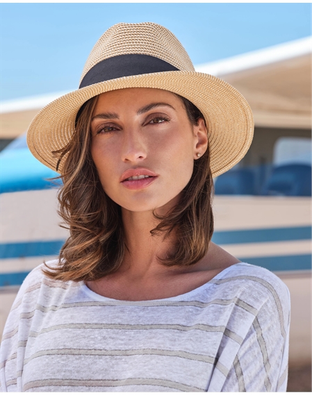 Straw Hat With Woven Band