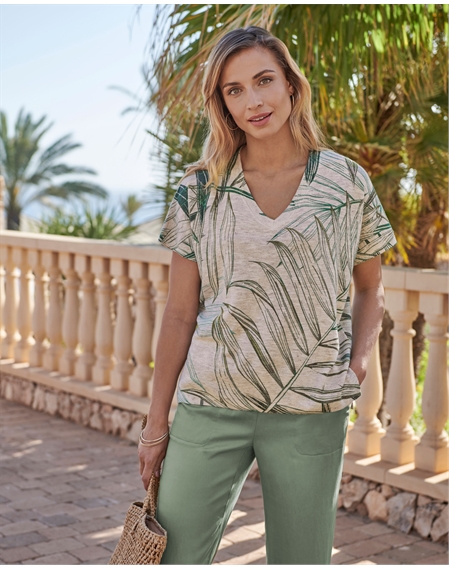 Knitted Palm Print Top